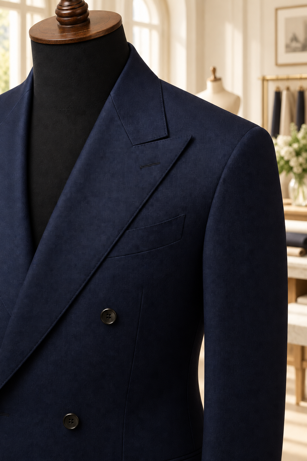 Peak collar tailoring detail