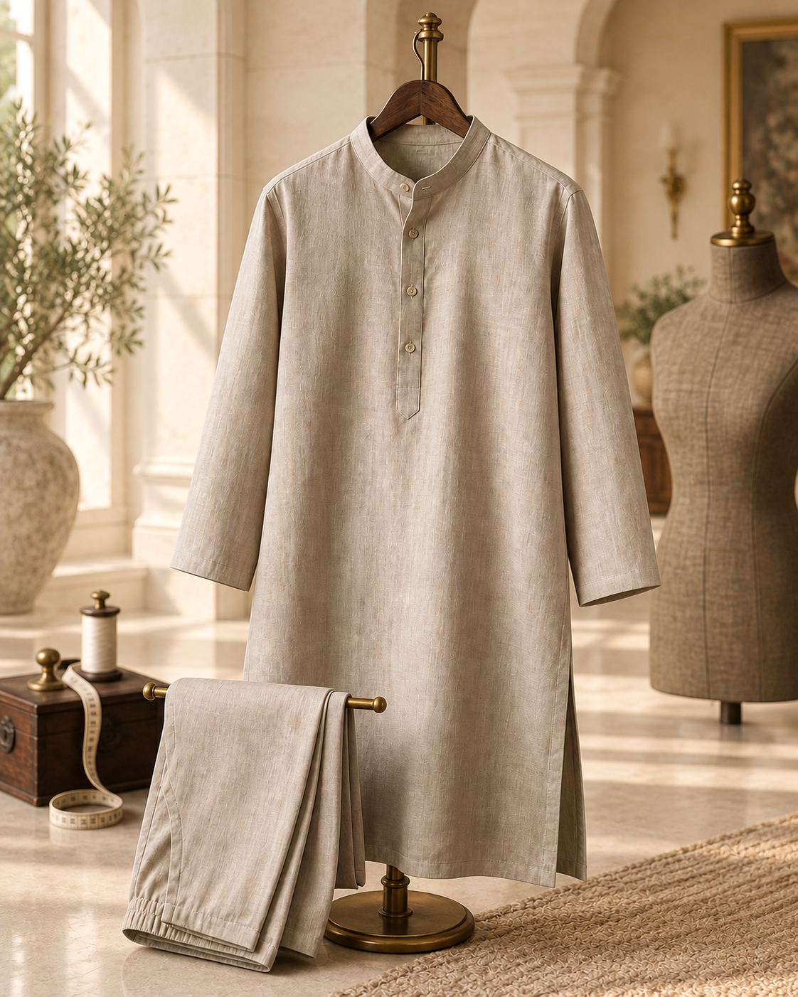 Linen Kurta Pant Set
